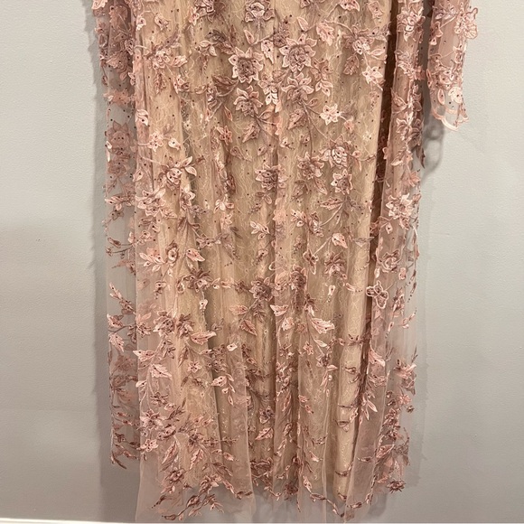 Mac Duggal Long Sleeve Lace Dress in Blush Pink - Picture 15 of 16